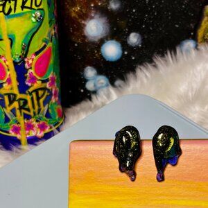 Forest Moss Prism Earrings by Drip Creations